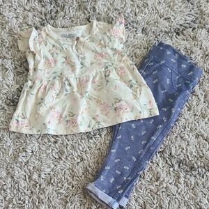 Zara Baby Blue Dragonfly Print Top